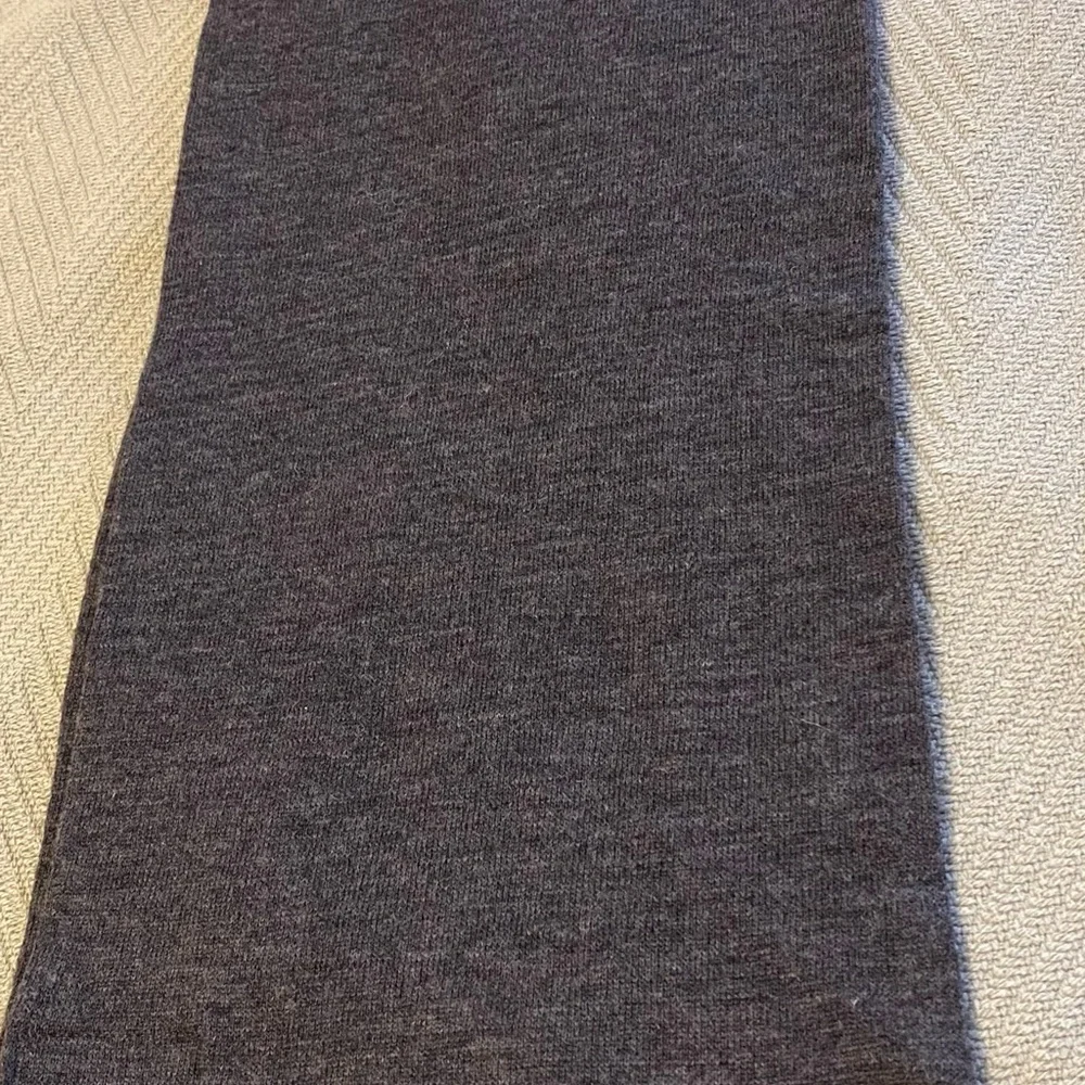 Gray Fringed Merino Wool Scarf